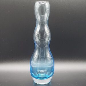 Murano by Carlo Nason Blue Hour Glass Design MCM Art Glass Vase